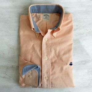 Brooks Brothers Peach and Blue Striped Shirt